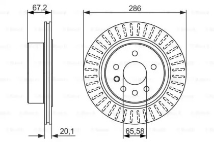 Диск гальмівний (задній) Opel Omega B 94-03 (285.9x20) Bosch 0 986 479 394