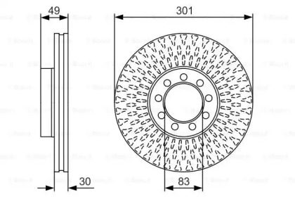 ДИСК ГАЛЬМIВНИЙ ПЕРЕДНIЙ Bosch 0986479A23