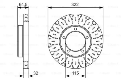 ДИСК ГАЛЬМIВНИЙ ПЕРЕДНIЙ Bosch 0986479A64