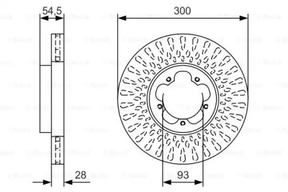 Диск гальмівний (передній) Ford Transit V347 06-14 (300x28) Bosch 0 986 479 B11