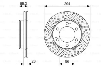 ДИСК ГАЛЬМIВНИЙ ПЕРЕДНIЙ Bosch 0986479D33