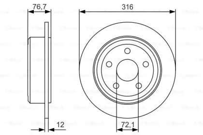 ДИСК ГАЛЬМIВНИЙ ЗАДНIЙ Bosch 0986479R08