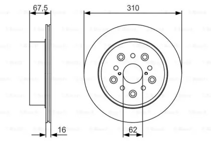 Диск гальмівний (задній) Lexus LS 00-06 (310x16) Bosch 0 986 479 R25