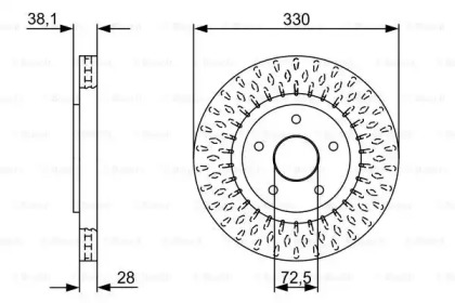 ДИСК ГАЛЬМIВНИЙ ПЕРЕДНIЙ Bosch 0986479V85