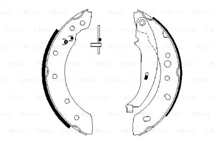 Колодки гальмівні (задні) Peugeot 206 98- (барабанні) (203.2x39) Bosch 0 986 487 672