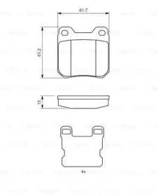 Комплект гальмівних колодок - дискові Bosch 0986490500