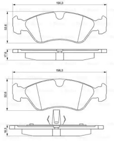 Комплект гальмівних колодок - дискові Bosch 0986491900