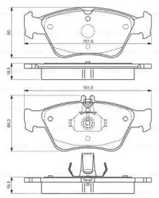 Комплект тормозных колодок Bosch 0986494002