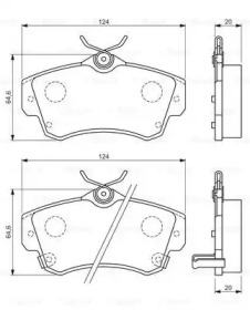 Комплект гальмівних колодок з 4 шт. дисків Bosch 0986494029