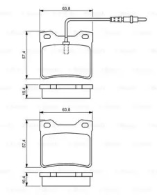Колодки гальмівні (задні) Peugeot 406 96-04/605 89-11 (+датчики) Bosch 0 986 494 055