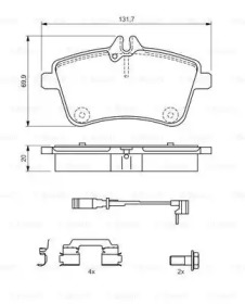 Тормозные колодки Bosch 0986494085