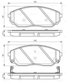 Комплект гальмівних колодок - дискові Bosch 0986494143