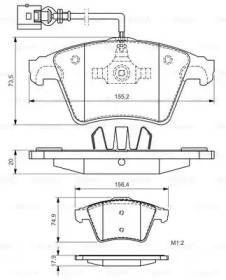 Комплект тормозных колодок Bosch 0986494164