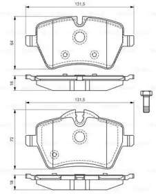 Комплект гальмівних колодок с 4 шт. дисків Bosch 0986494168