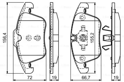 Комплект гальмівних колодок - дискові Bosch 0986494169