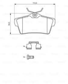 Колодки гальмівні (задні) Fiat Scudo/Peugeot Expert 1.6D/2.0D 07- Bosch 0 986 494 192
