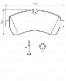 Комплект гальмівних колодок - дискові Bosch 0986494194