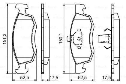 Комплект гальмівних колодок - дискові Bosch 0986494197