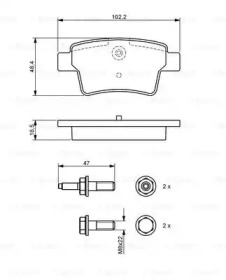 Комплект гальмівних колодок з 4 шт. дисків Bosch 0986494199