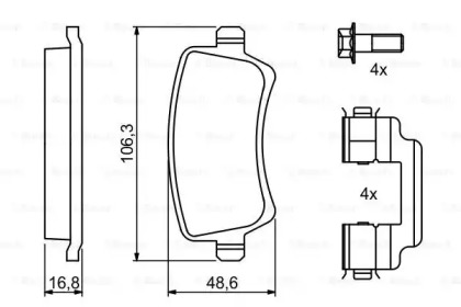 Комплект гальмівних колодок - дискові Bosch 0986494213