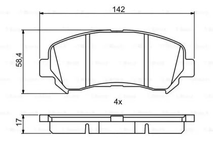 Комплект тормозных колодок Bosch 0986494244