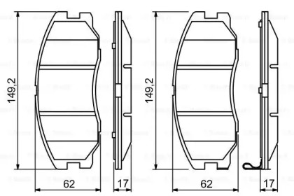 Комплект гальмівних колодок - дискові Bosch 0986494250