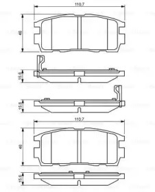 Комплект гальмівних колодок с 4 шт. дисків Bosch 0986494251