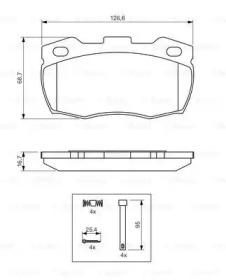 Колодки гальмівні (передні) Land Rover Defender 90-16 Bosch 0 986 494 291