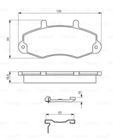Комплект гальмівних колодок з 4 шт. дисків Bosch 0986494292