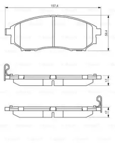 Колодки гальмівні (передні) Renault Koleos 08-/Nissan Qashqai 07-13/Pathfinder/NP300/Murano 05- Bosch 0 986 494 295