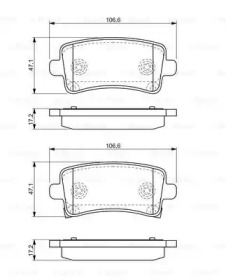 Комплект гальмівних колодок з 4 шт. дисків Bosch 0986494297