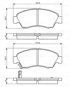 Колодки гальмівні (передні) Honda Civic V/VI 91-01/Jazz 02-08 Bosch 0 986 494 299