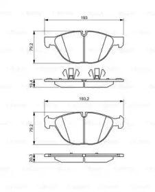 Колодки тормозные (передние) BMW X5 (E70/F15/F85) 06-/X6 (E71/E72/F16/F86) 08- Bosch 0 986 494 307