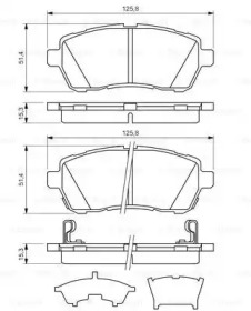 Комплект гальмівних колодок з 4 шт. дисків Bosch 0986494321