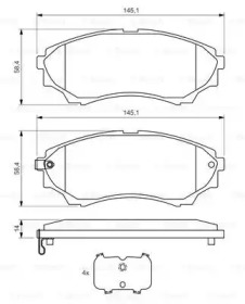 Колодки гальмівні (передні) Ford Ranger 99-12/Mazda B-Serie 99-06/BT-50 06- Bosch 0 986 494 323