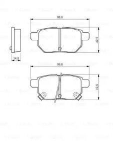 Колодки гальмівні (задні) Toyota Auris/IQ/Urban Cruiser 07- Bosch 0 986 494 328
