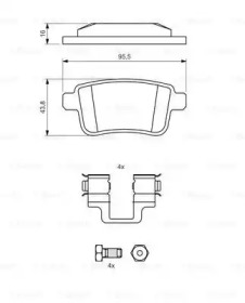 Комплект гальмівних колодок - дискові Bosch 0986494331