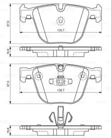 Комплект гальмівних колодок з 4 шт. дисків Bosch 0986494339
