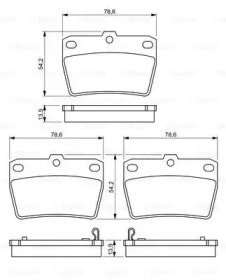 Комплект гальмівних колодок - дискові Bosch 0986494350