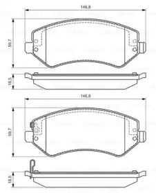 Колодки гальмівні (передні) Chrysler Voyager/Jeep Cherokee/Dodge Caravan 00-08 Bosch 0 986 494 357
