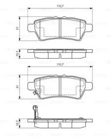 Комплект гальмівних колодок з 4 шт. дисків Bosch 0986494369