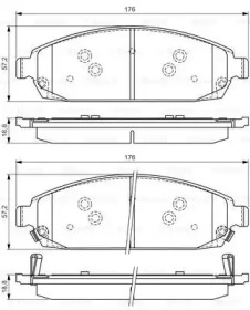 Комплект гальмівних колодок з 4 шт. дисків Bosch 0986494370