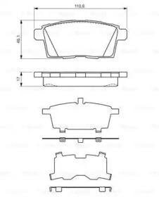 Колодки гальмівні (задні) Mazda CX-7 06-14/CX-9/Ford Edge (USA) 06- Bosch 0 986 494 376
