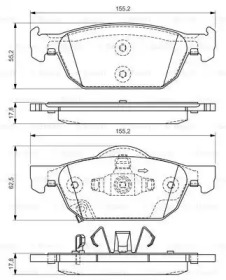 Комплект гальмівних колодок з 4 шт. дисків Bosch 0986494383