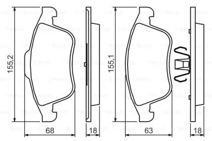 Комплект гальмівних колодок с 4 шт. дисків Bosch 0986494401