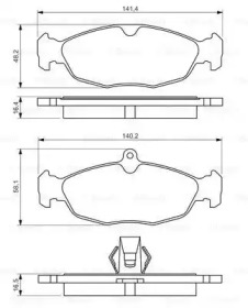 Колодки гальмівні (передні) Daewoo Lanos 97- Bosch 0 986 494 413