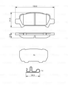 Колодки гальмівні (задні) Subaru Impreza/Outback/Forester 95-09 Bosch 0 986 494 445