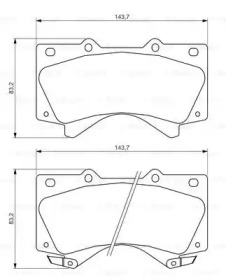 Колодки гальмівні (передні) Toyota Land Cruiser 200/Tundra/Sequoia 08- Bosch 0 986 494 449