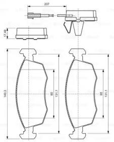 Колодки гальмівні (передні) Fiat 500/Punto 05- Bosch 0 986 494 463
