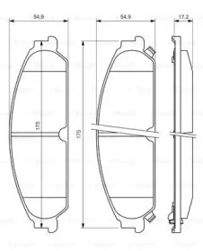 Комплект гальмівних колодок с 4 шт. дисків Bosch 0986494483
